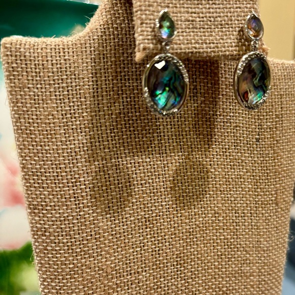 NWT Judith Jack Abalone Shell and Sterling Silver earrings - Picture 2 of 5